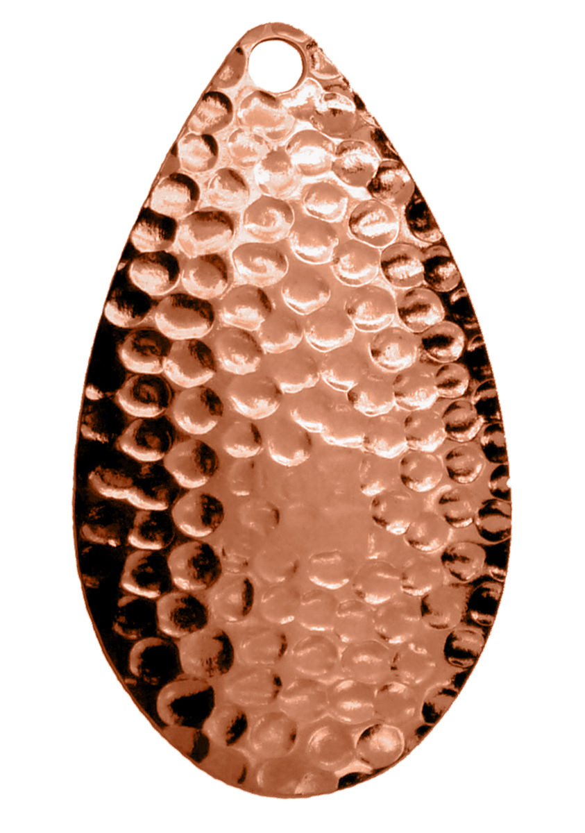 ProfiBlinker Spinnerblatt Tropfen / Kupfer-Gehämmert / Größe 2 / 22mm / 5er Pack 