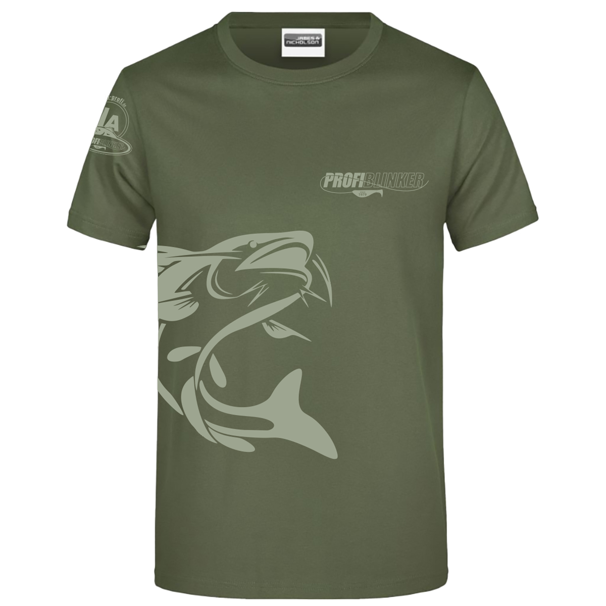 ProfiBlinker Tshirt olive Motiv Wels Größe XL 