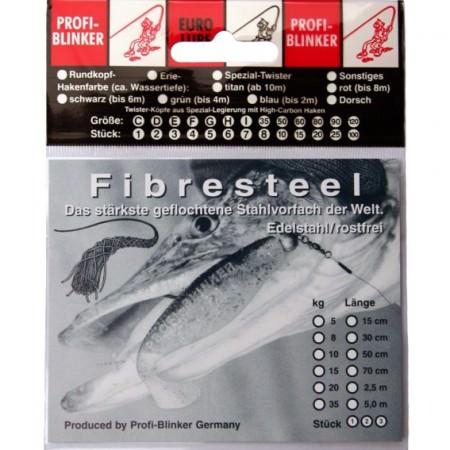 ProfiBlinker Meterware Fibresteel Stahlvorfach Schwarz 